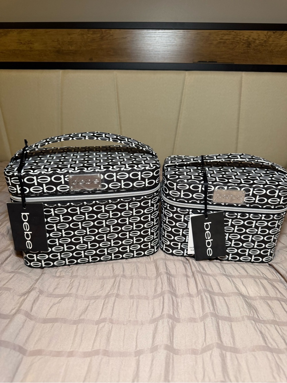Bebe set of 2  Black Hard Side Cosmetic Cases